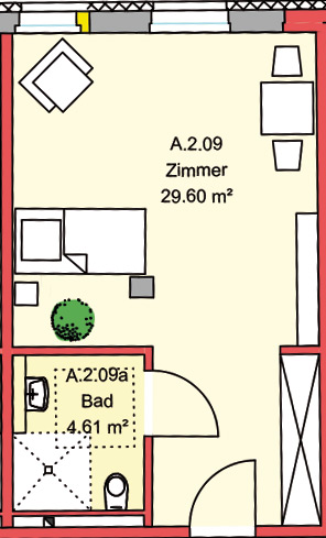 Grundriss WG-Apartment