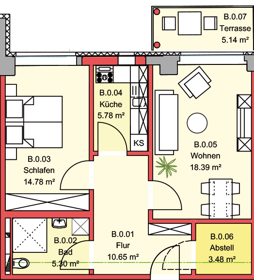 Grundriss Servicewohnung